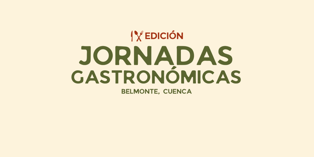 Cartel promocional oficial y diseño visual de las Jornadas Gastronómicas de Belmonte.